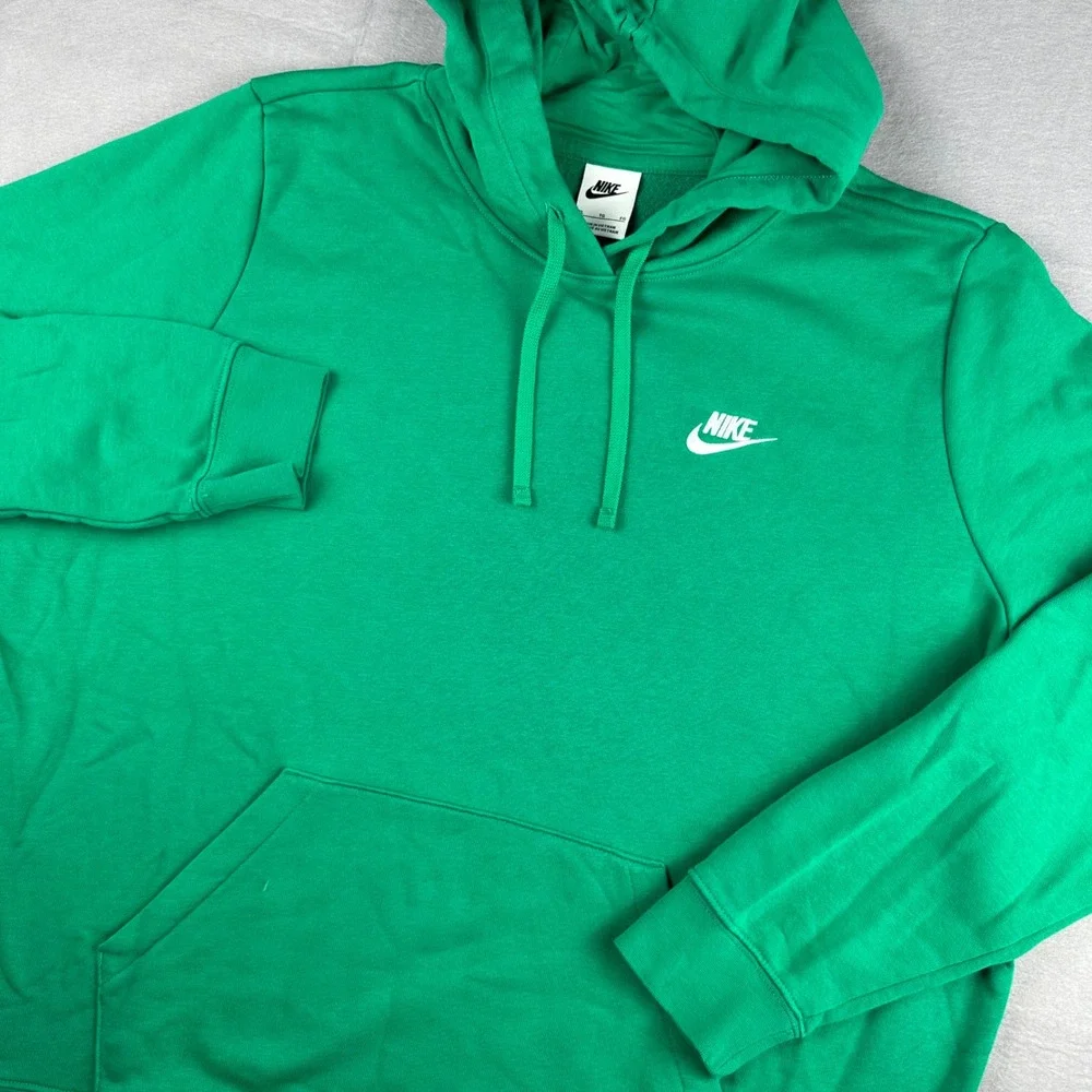 Nike Sportswear Club Fleece Pullover Hoodie Kelly Green DQ5793-324 Mens XL - Picture 2 of 8